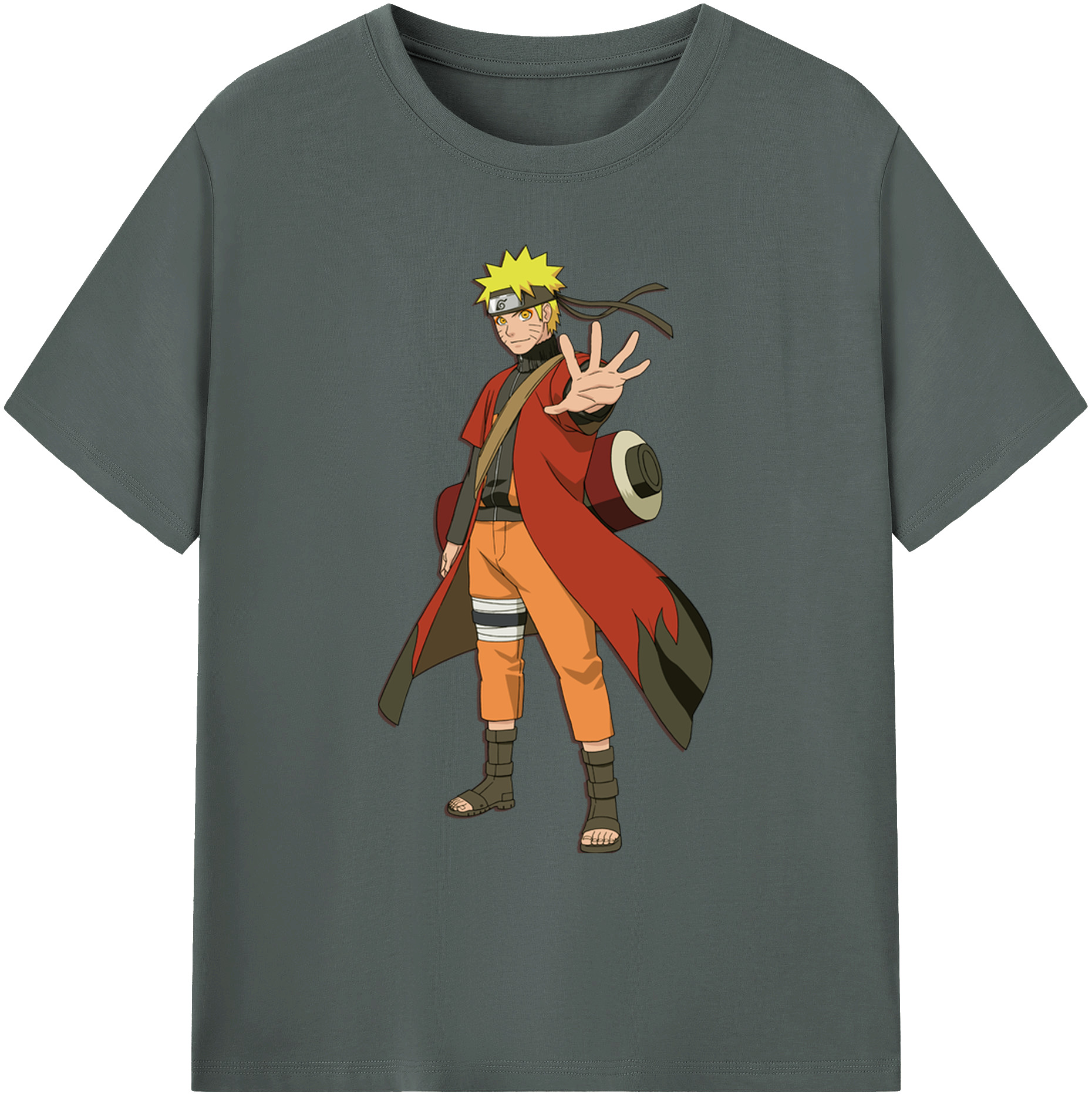（画像用） NARUTO -ナルト- うずまき ナルト Uzumaki Naruto 綿100％ メンズ半袖Tシャツ｜肌触りやわらか＆通気性